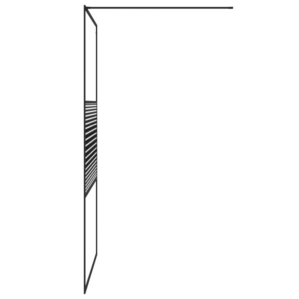 Параван за баня, черен, 115x195 см, прозрачно ESG стъкло