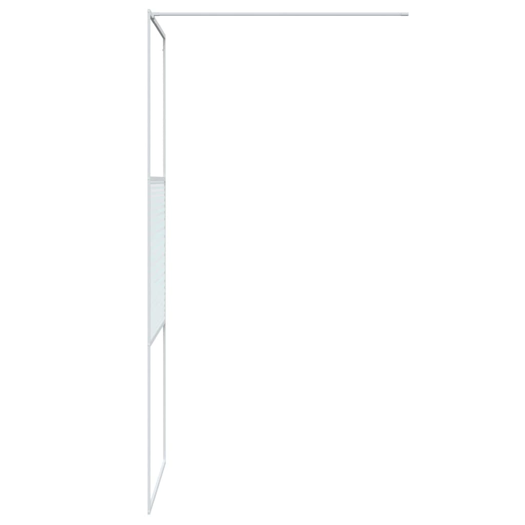 Параван за баня, бял, 80x195 см, прозрачно ESG стъкло