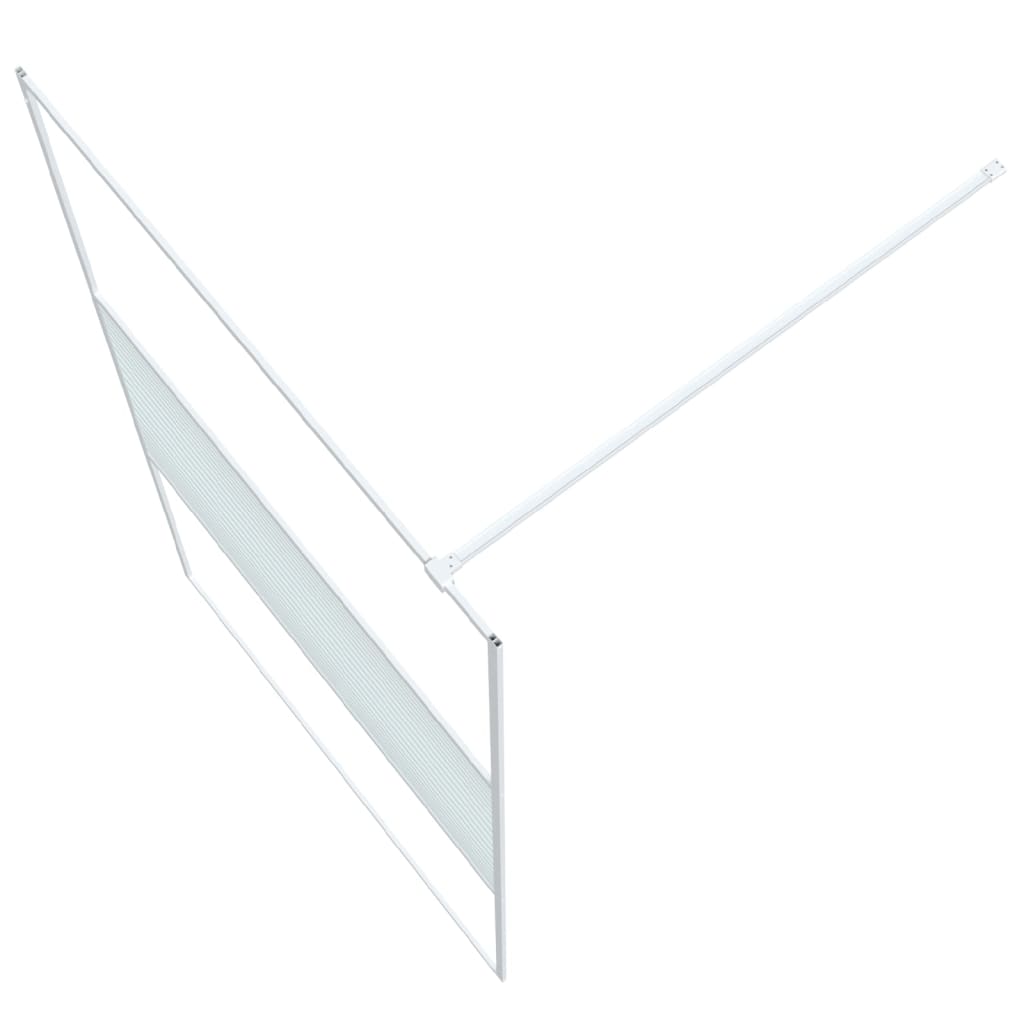Параван за баня, бял, 115x195 см, прозрачно ESG стъкло