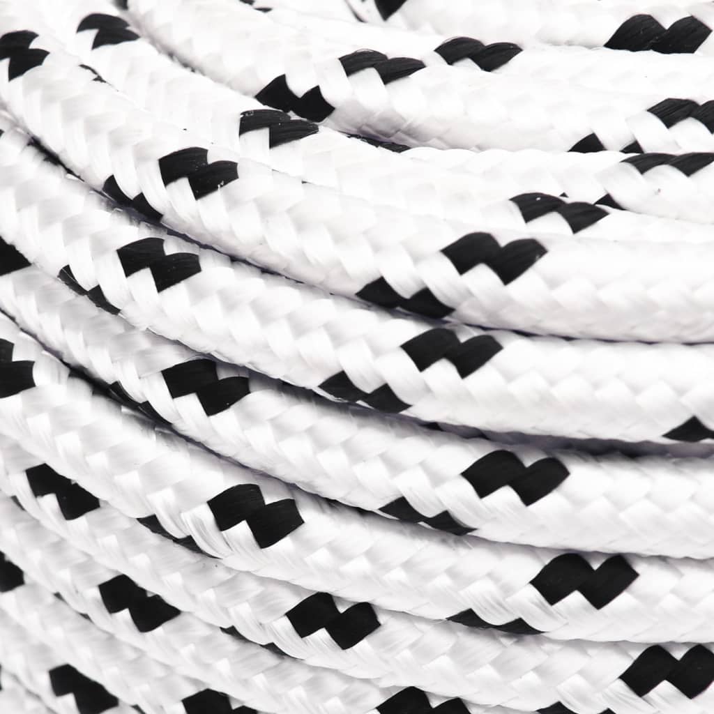Плетено въже за лодка бяло 6 мм x 100 м полиестер