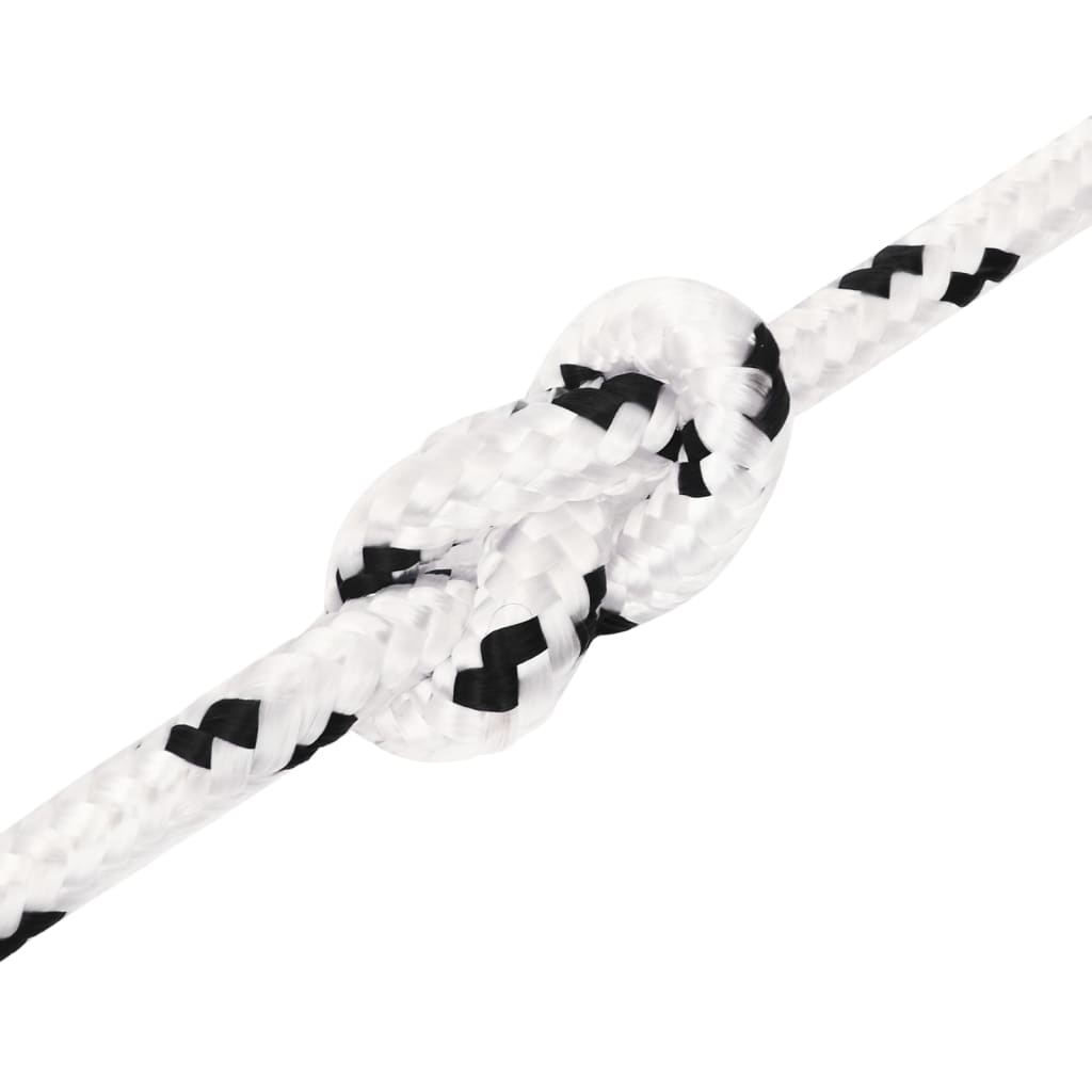 Плетено въже за лодка бяло 6 мм x 100 м полиестер