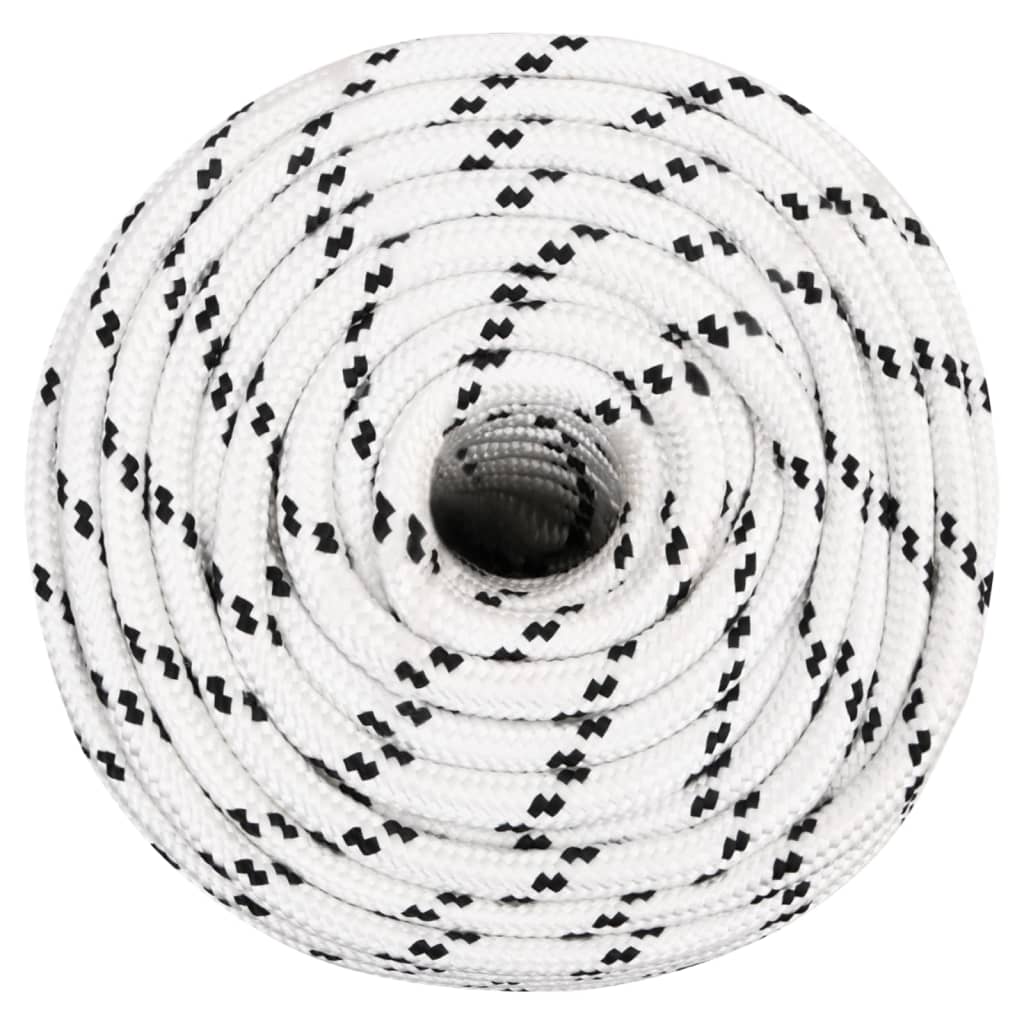 Плетено въже за лодка бяло 12 мм x 100 м полиестер