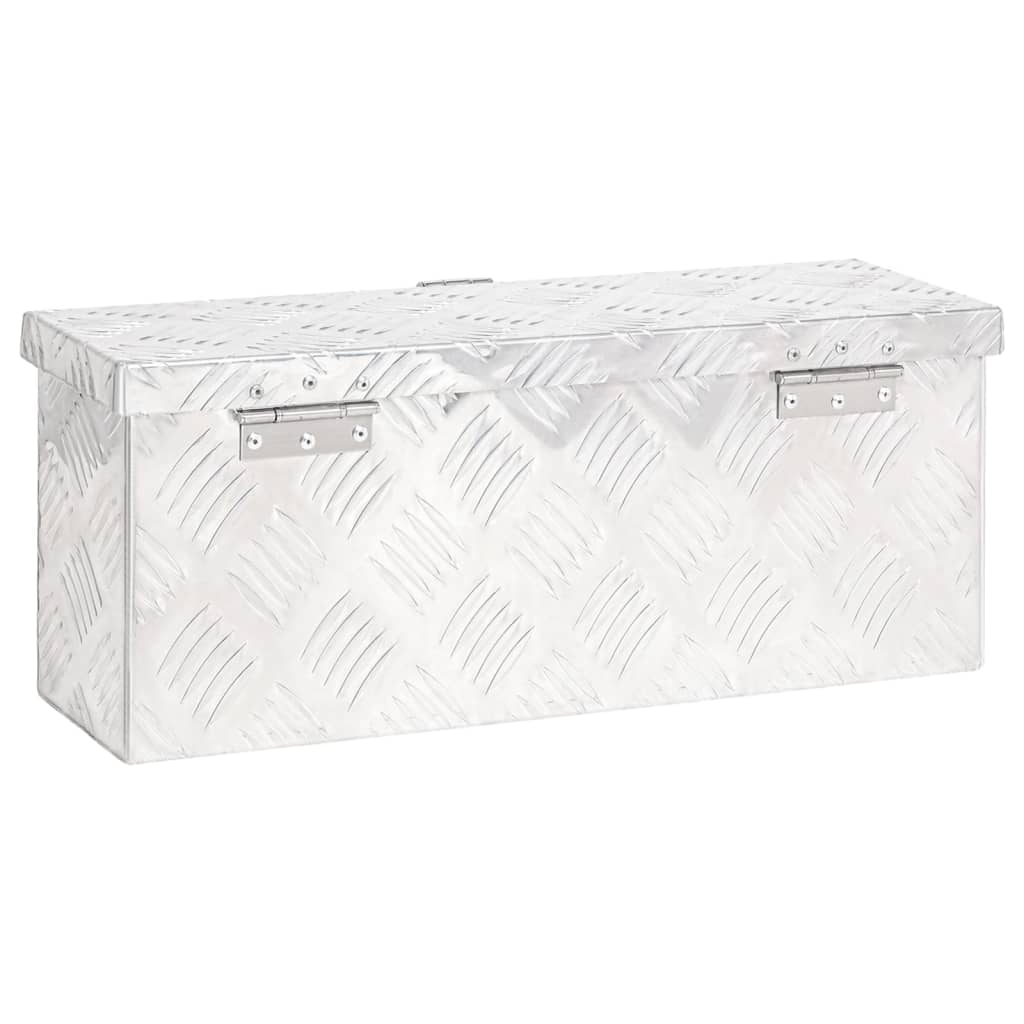 Кутия за съхранение, сребриста, 50x15x20,5 см, алуминий
