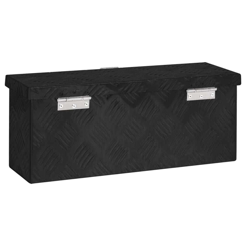 Кутия за съхранение, черна, 50x15x20,5 см, алуминий