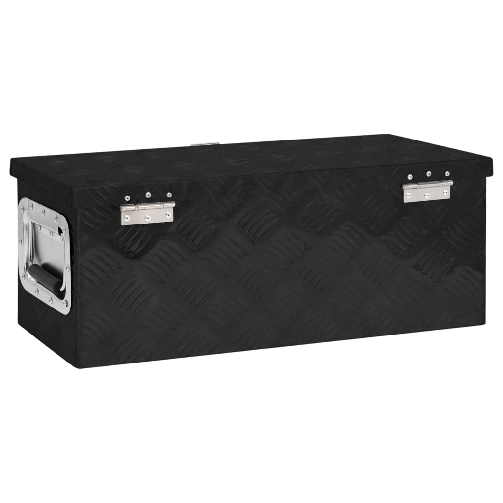 Кутия за съхранение, черна, 60x23,5x23 см, алуминий