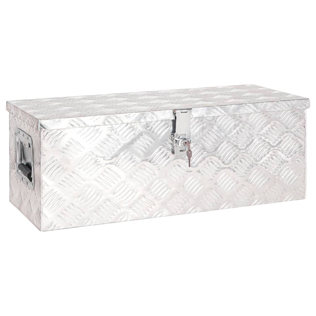 Кутия за съхранение, сребриста, 70x31x27 см, алуминий