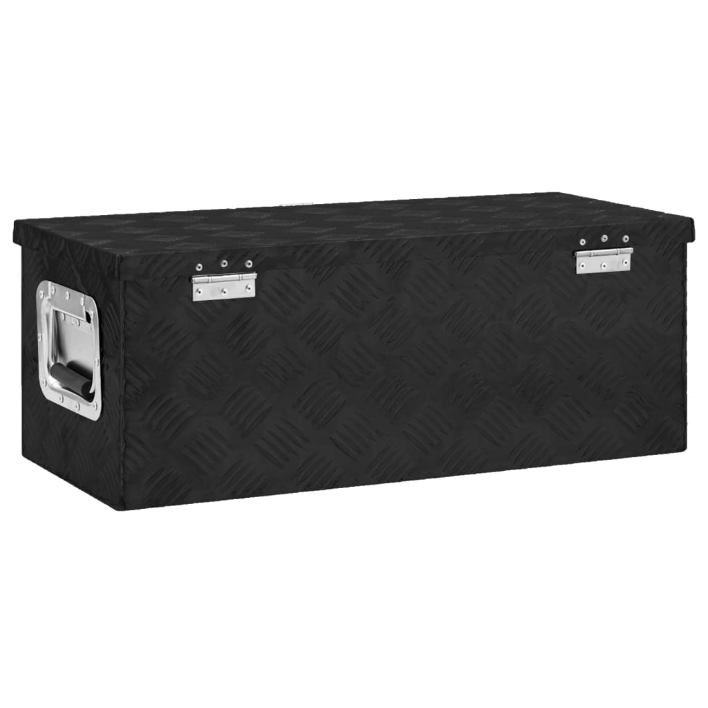 Кутия за съхранение, черна, 70x31x27 см, алуминий