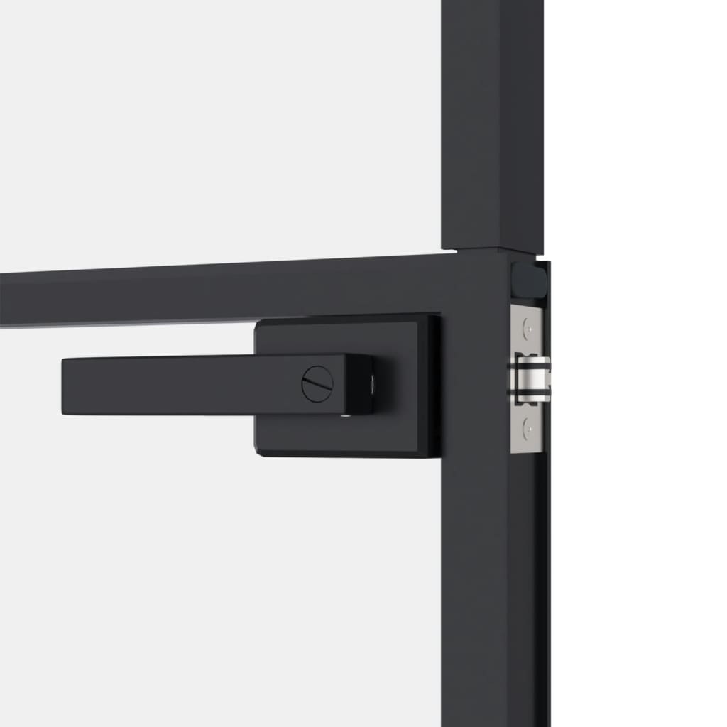 Интериорна врата черна 102x201,5 см закалено стъкло и алуминий