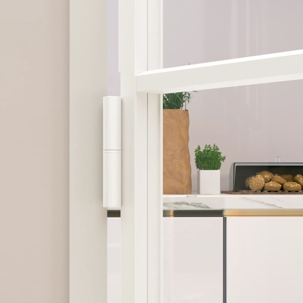 Интериорна врата бяла 83x201,5 см закалено стъкло и алуминий