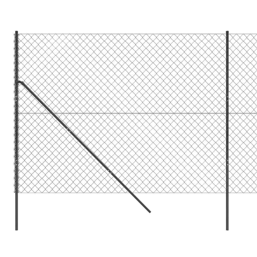 Плетена оградна мрежа, антрацит, 2x10 м