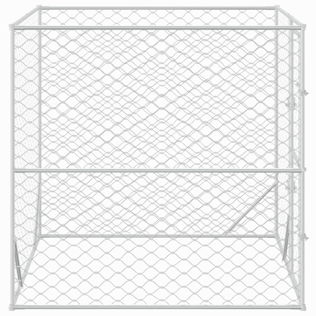 Външна клетка за куче сребриста 2x2x2 м поцинкована стомана