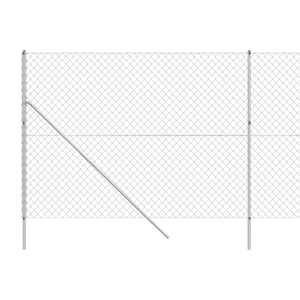 Плетена оградна мрежа, сребриста, 2,2x10 м