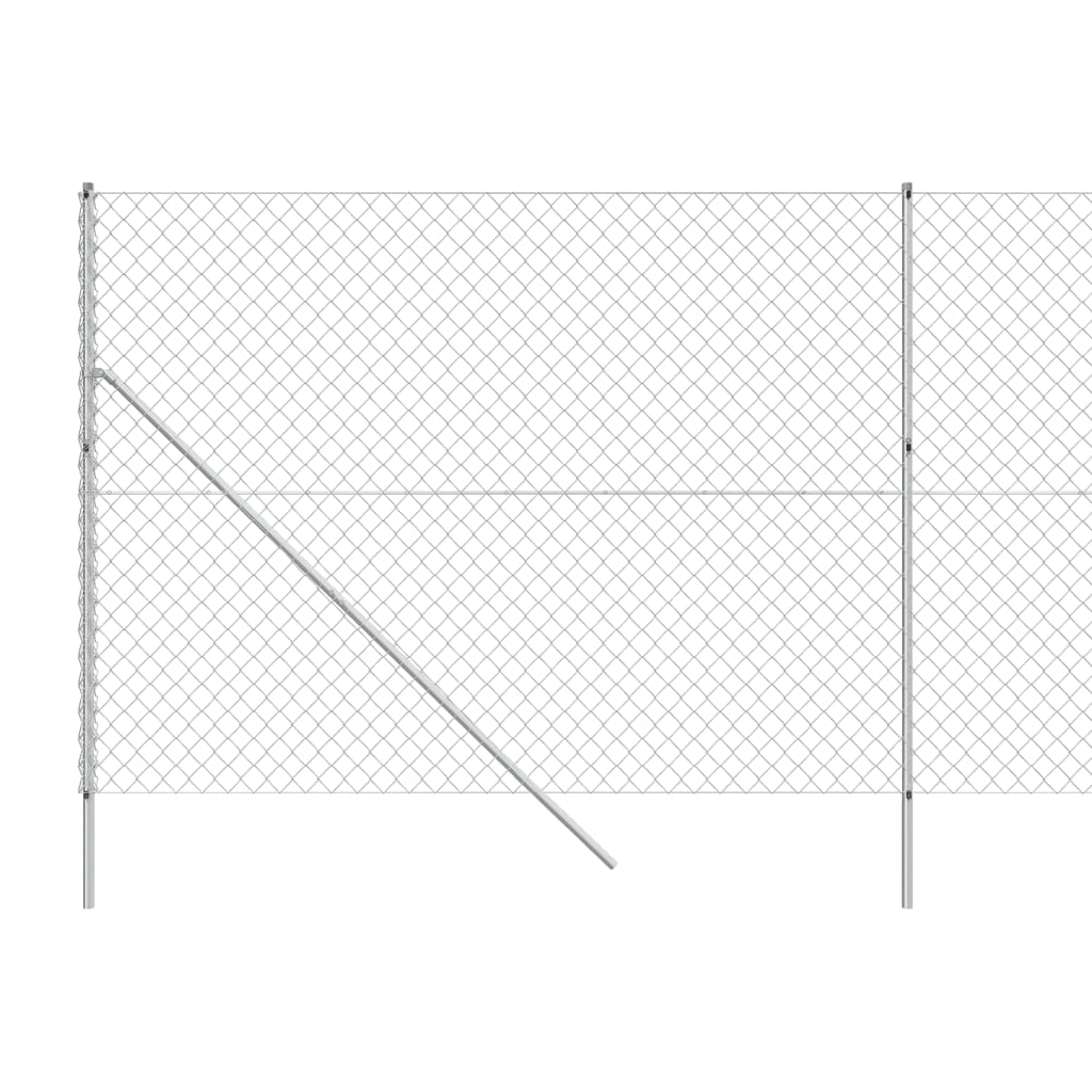 Плетена оградна мрежа, сребриста, 2,2x25 м