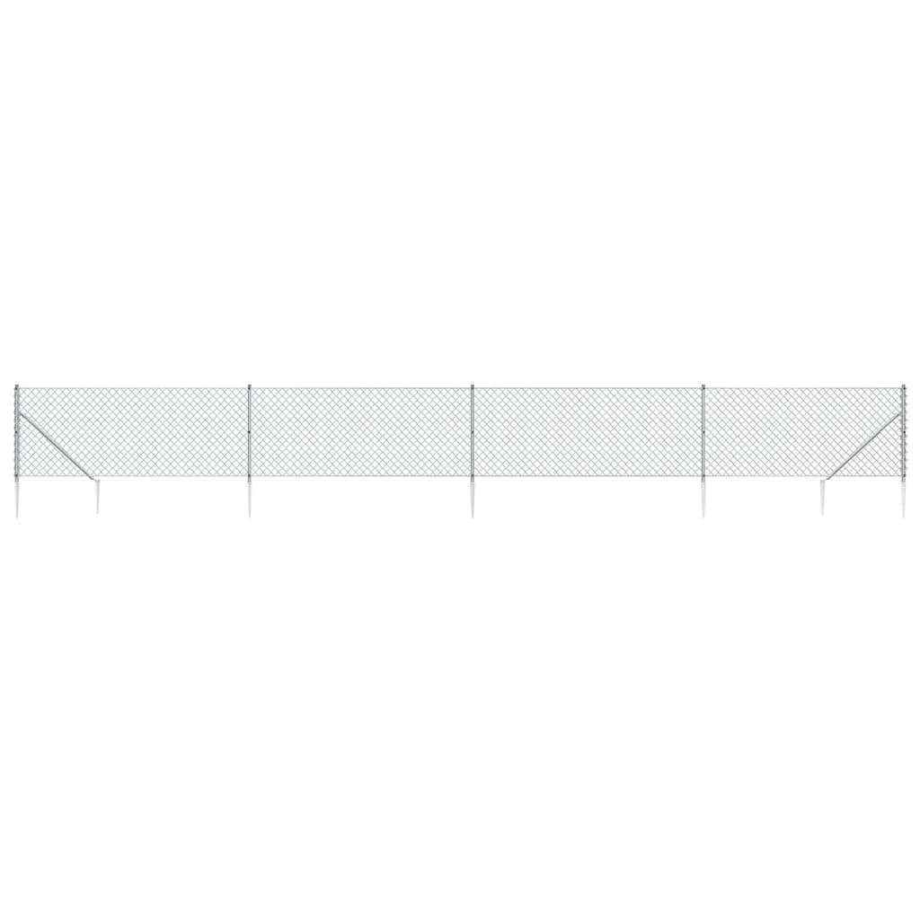 Плетена оградна мрежа с шипове, сребриста, 1x10 м