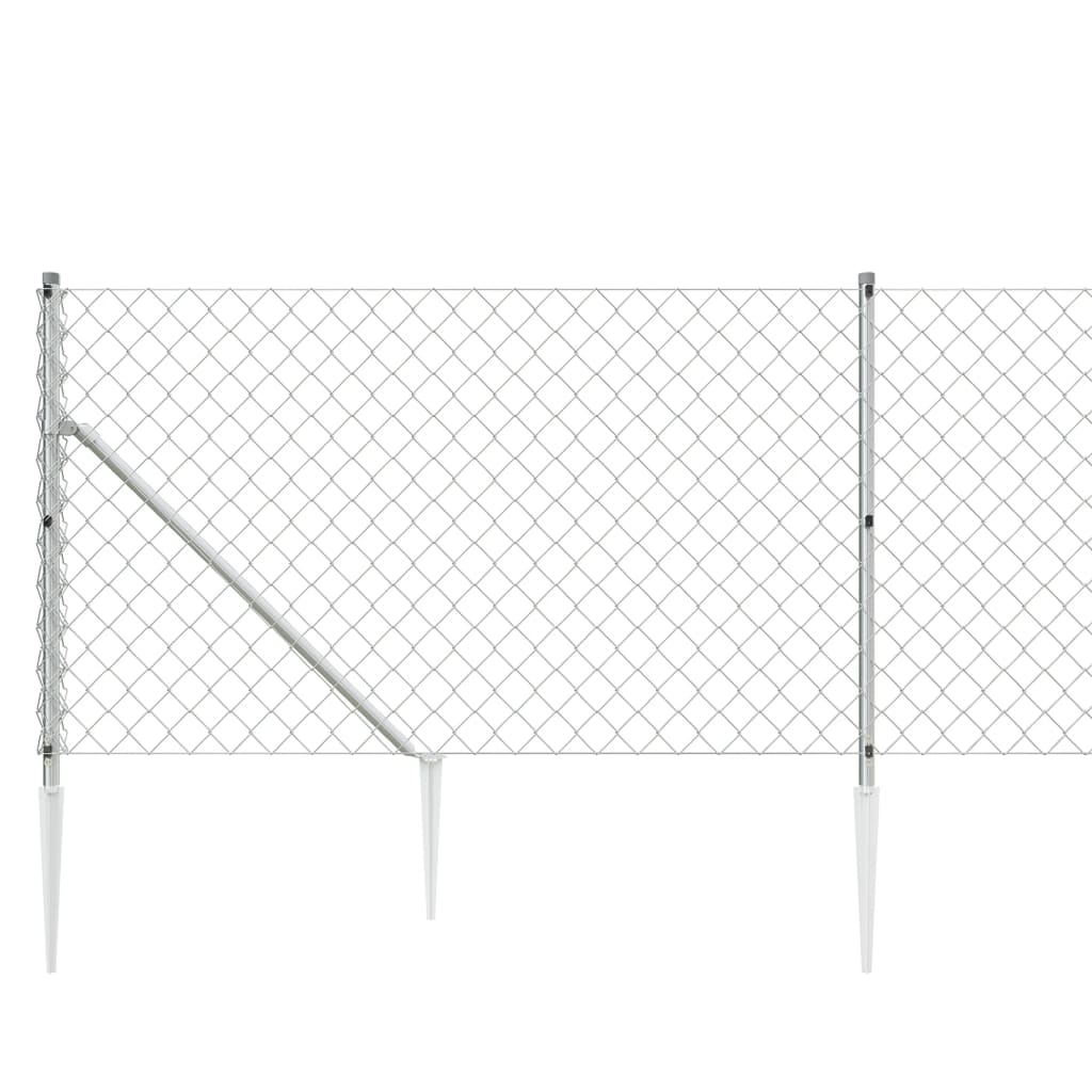 Плетена оградна мрежа с шипове, сребриста, 1x10 м