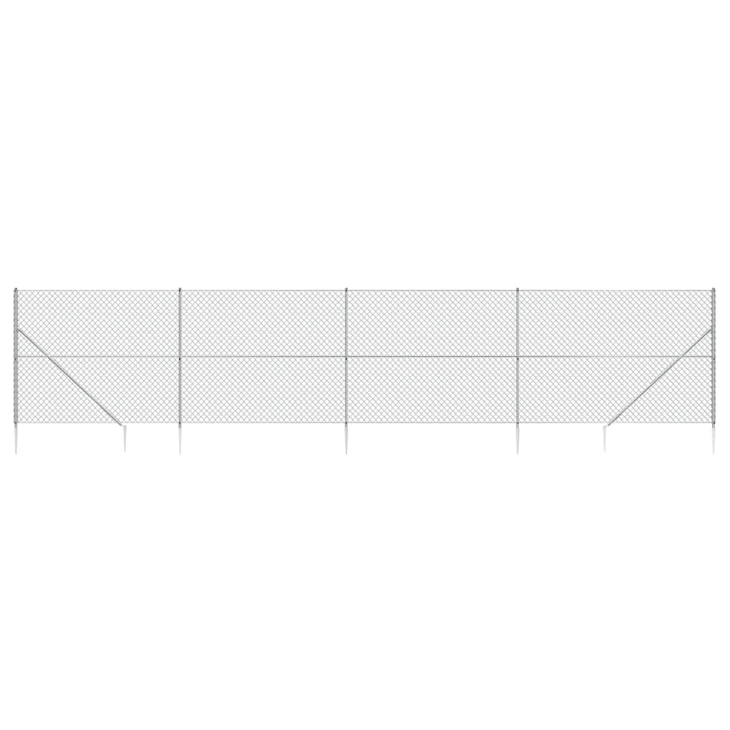 Плетена оградна мрежа с шипове, сребриста, 2,2x10 м