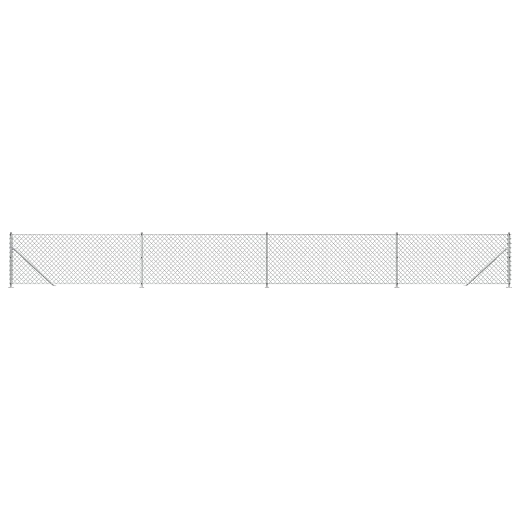 Плетена оградна мрежа с фланец, сребриста, 1,1x10 м
