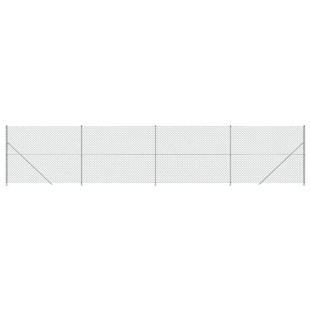 Плетена оградна мрежа с фланец, сребриста, 1,4x10 м