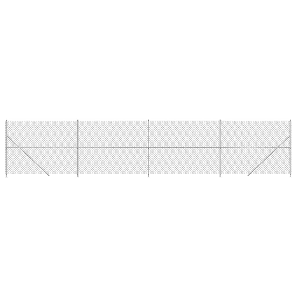 Плетена оградна мрежа с фланец, сребриста, 1,6x10 м