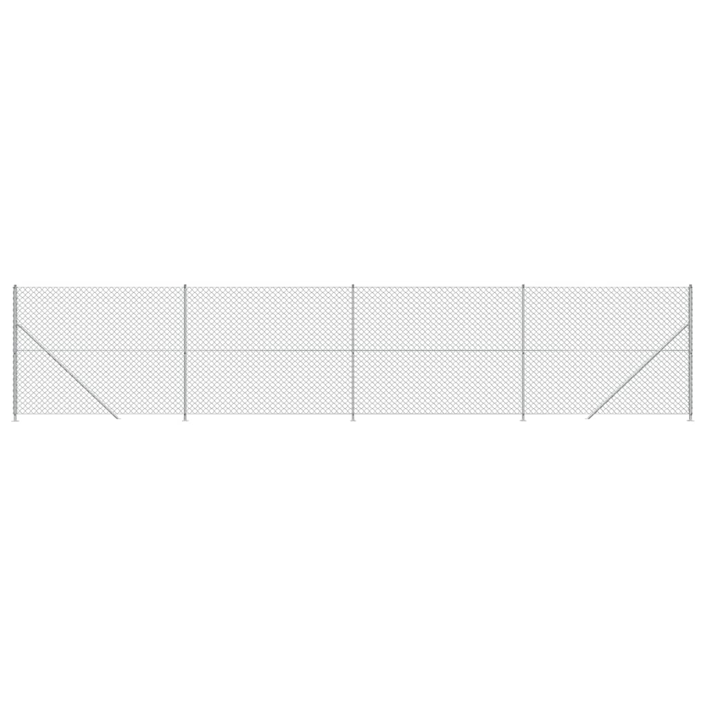 Плетена оградна мрежа с фланец, сребриста, 1,8x10 м