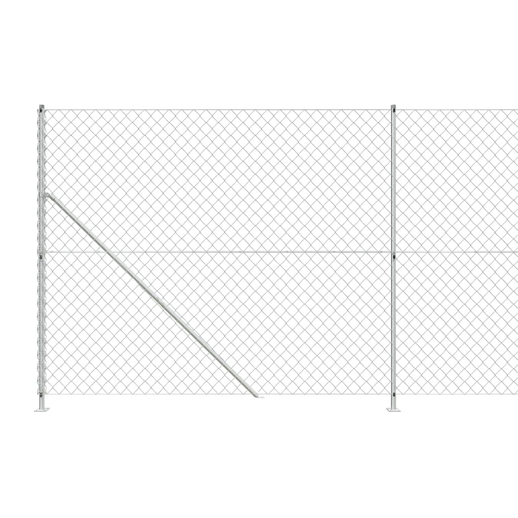 Плетена оградна мрежа с фланец, сребриста, 1,8x10 м