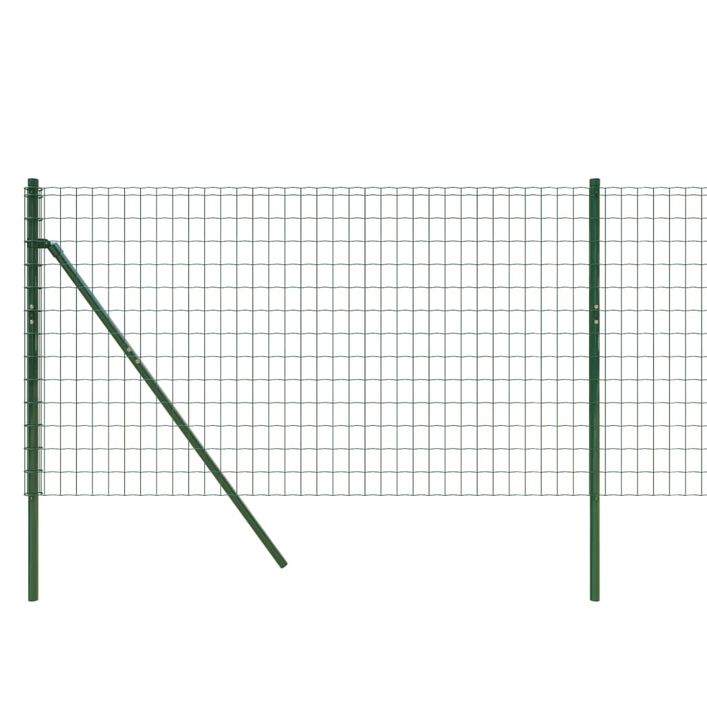 Ограда от телена мрежа зелена 0,8x10 м поцинкована стомана
