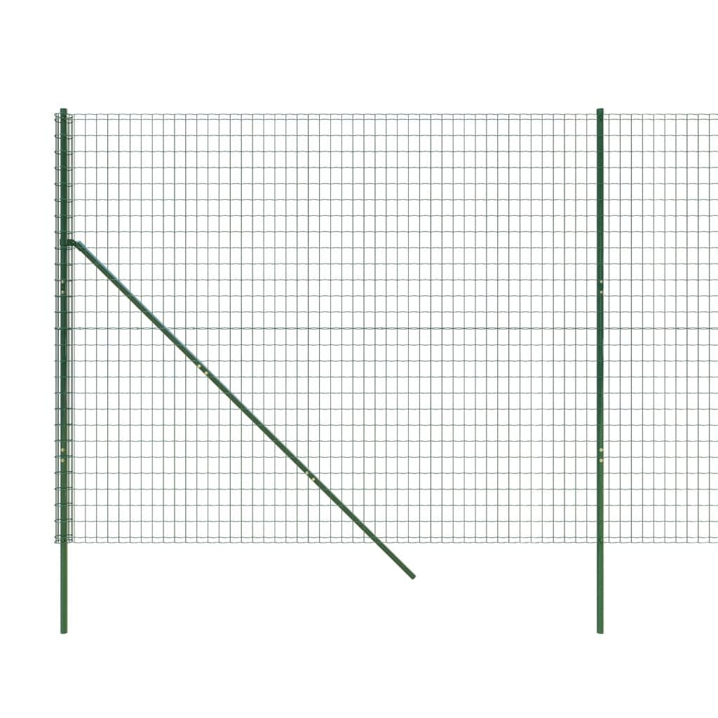 Ограда от телена мрежа зелена 1,4x25 м поцинкована стомана
