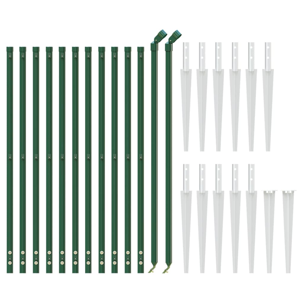 Плетена оградна мрежа с шипове, зелена, 0,8x25 м