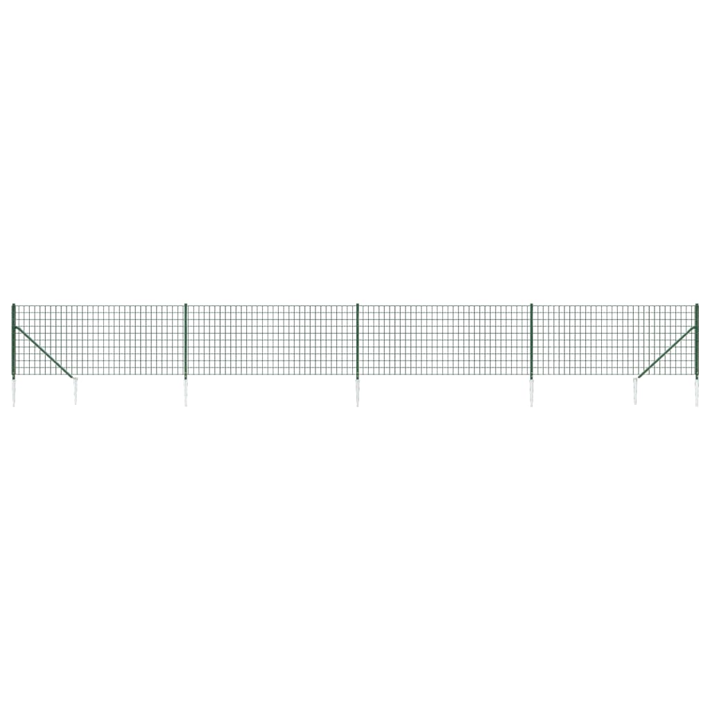 Ограда от телена мрежа с шипове, зелена, 1x10 м