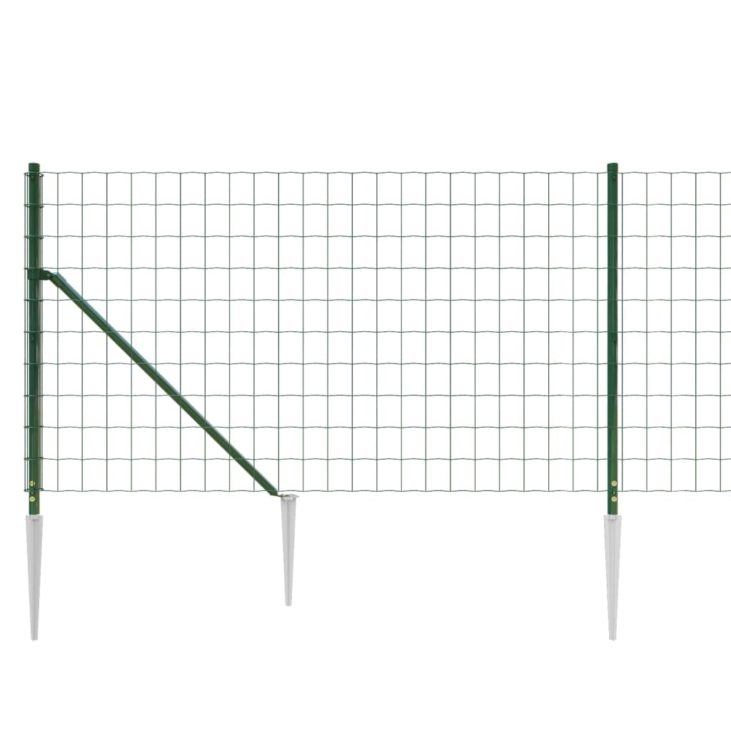 Ограда от телена мрежа с шипове, зелена, 1x10 м