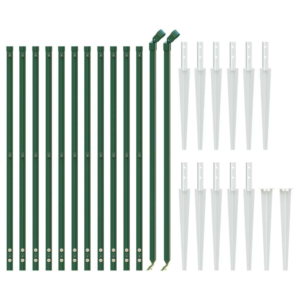 Плетена оградна мрежа с шипове, зелена, 1x25 м