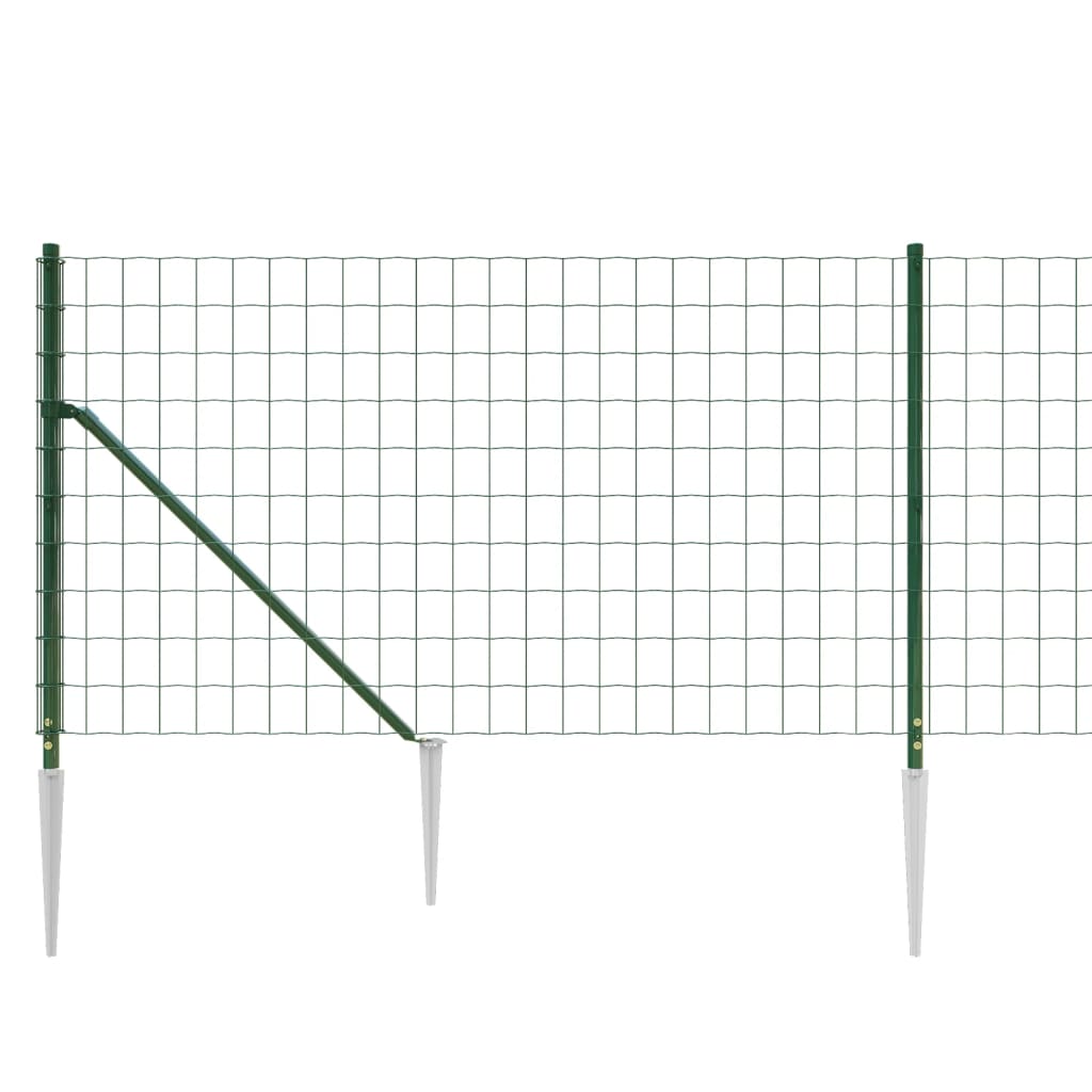 Плетена оградна мрежа с шипове, зелена, 1x25 м