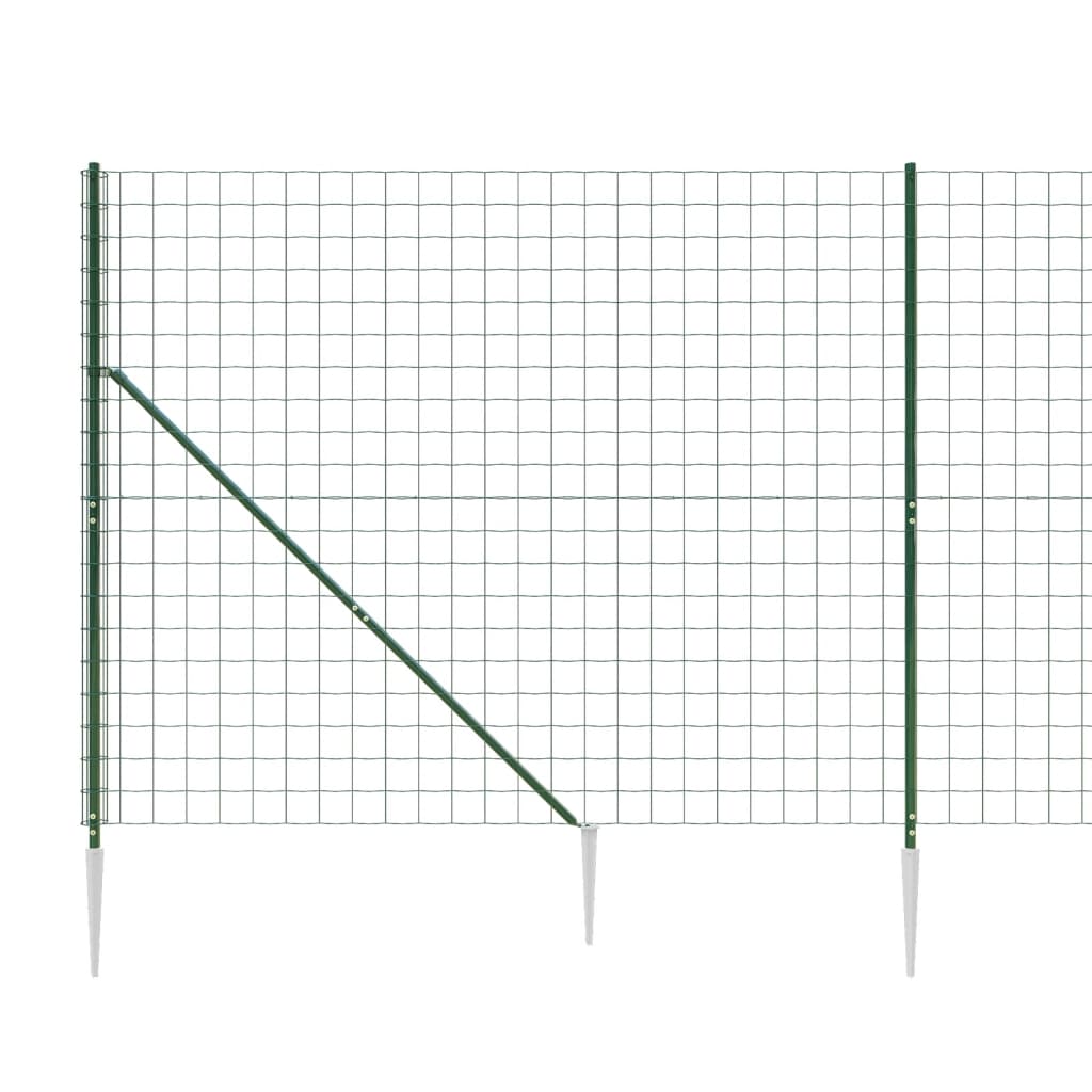 Ограда от телена мрежа с шипове зелена 1,6x10 м