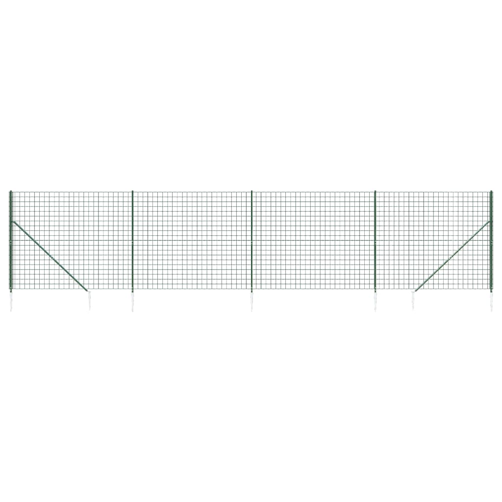 Ограда от телена мрежа с шипове, зелена, 2,2x10 м