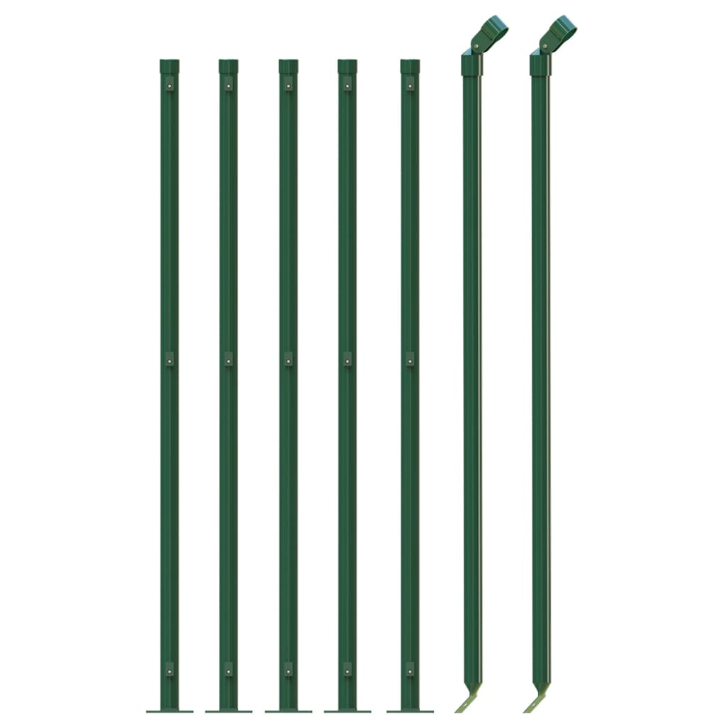 Плетена оградна мрежа с фланец, зелена, 0,8x10 м