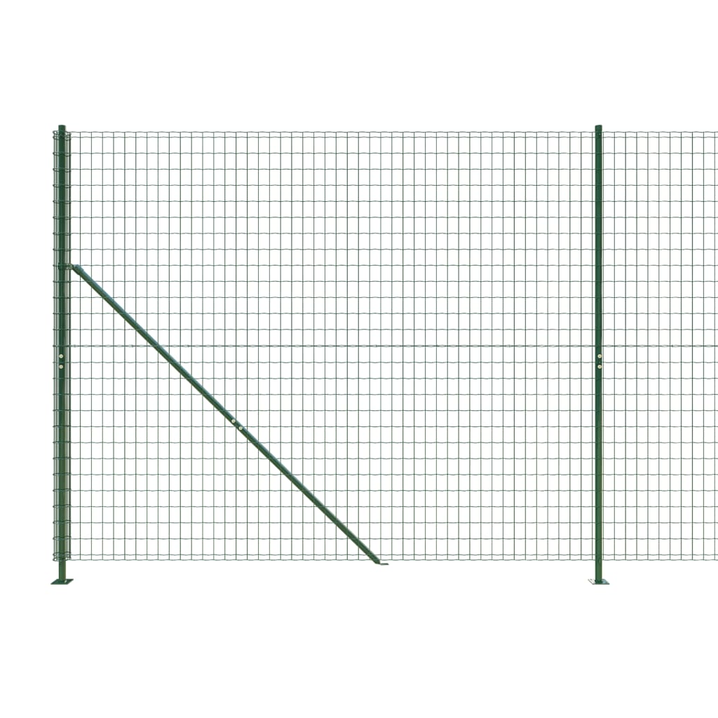 Плетена оградна мрежа с фланец, зелена, 1,6x10 м
