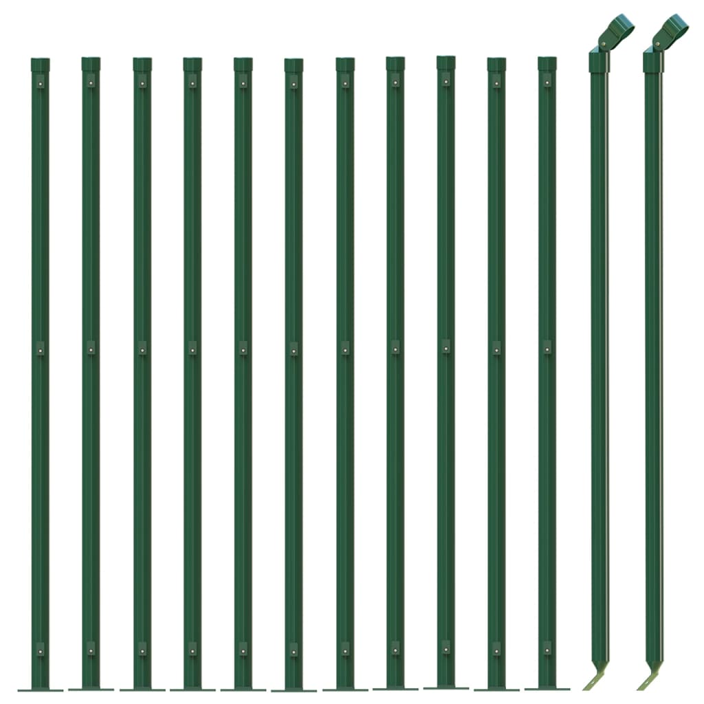 Плетена оградна мрежа с фланец, зелена, 1,1x25 м