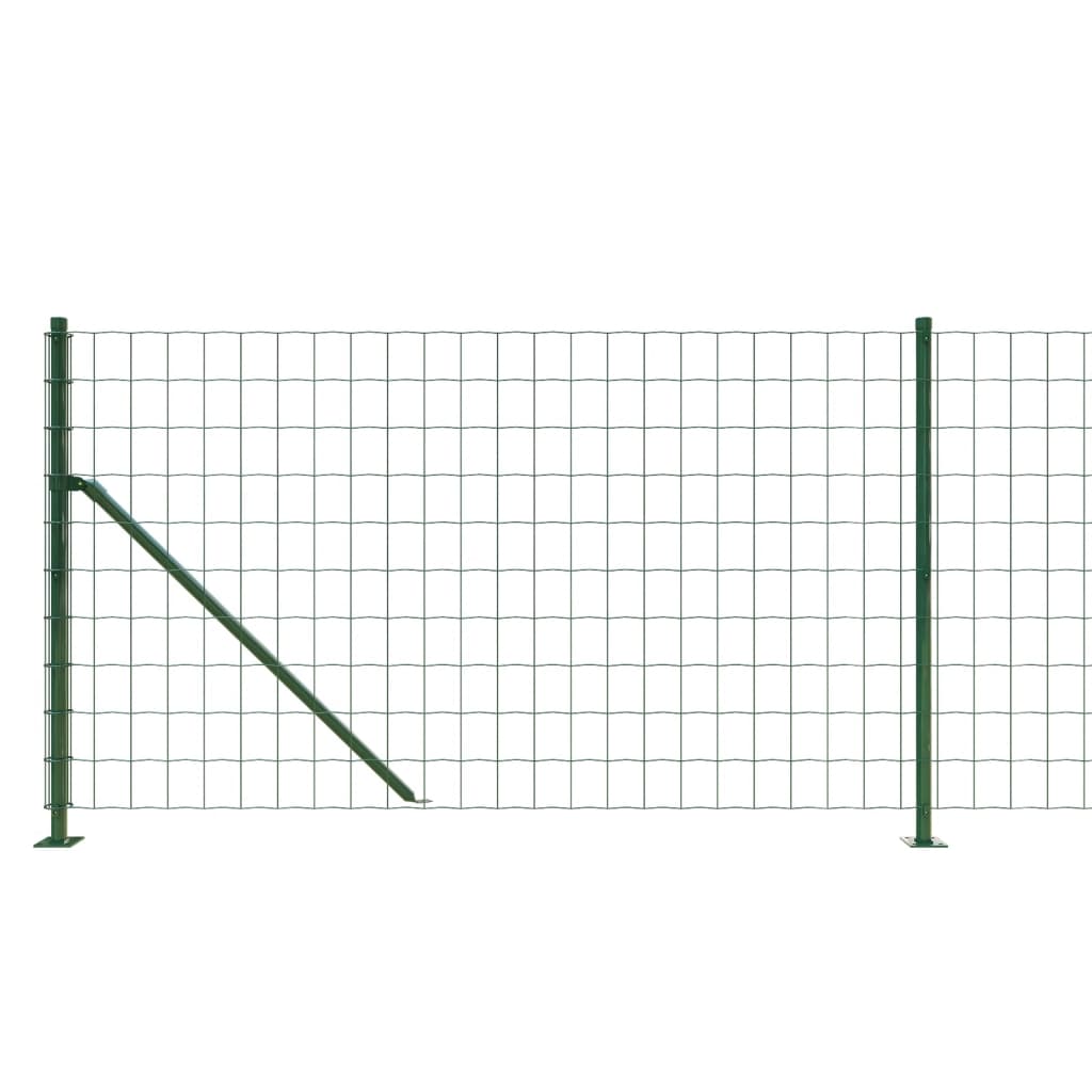 Плетена оградна мрежа с фланец, зелена, 1x10 м