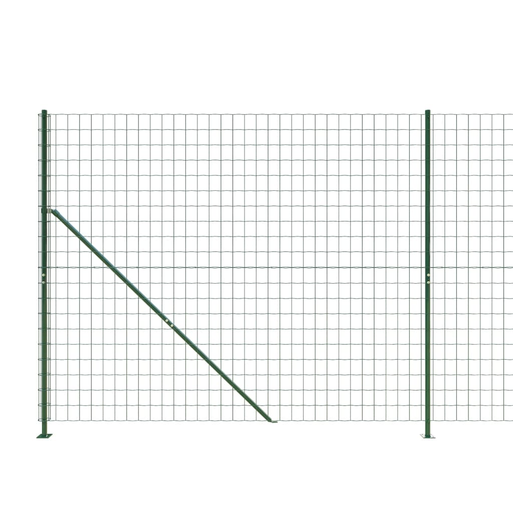 Плетена оградна мрежа с фланец, зелена, 2,2x25 м