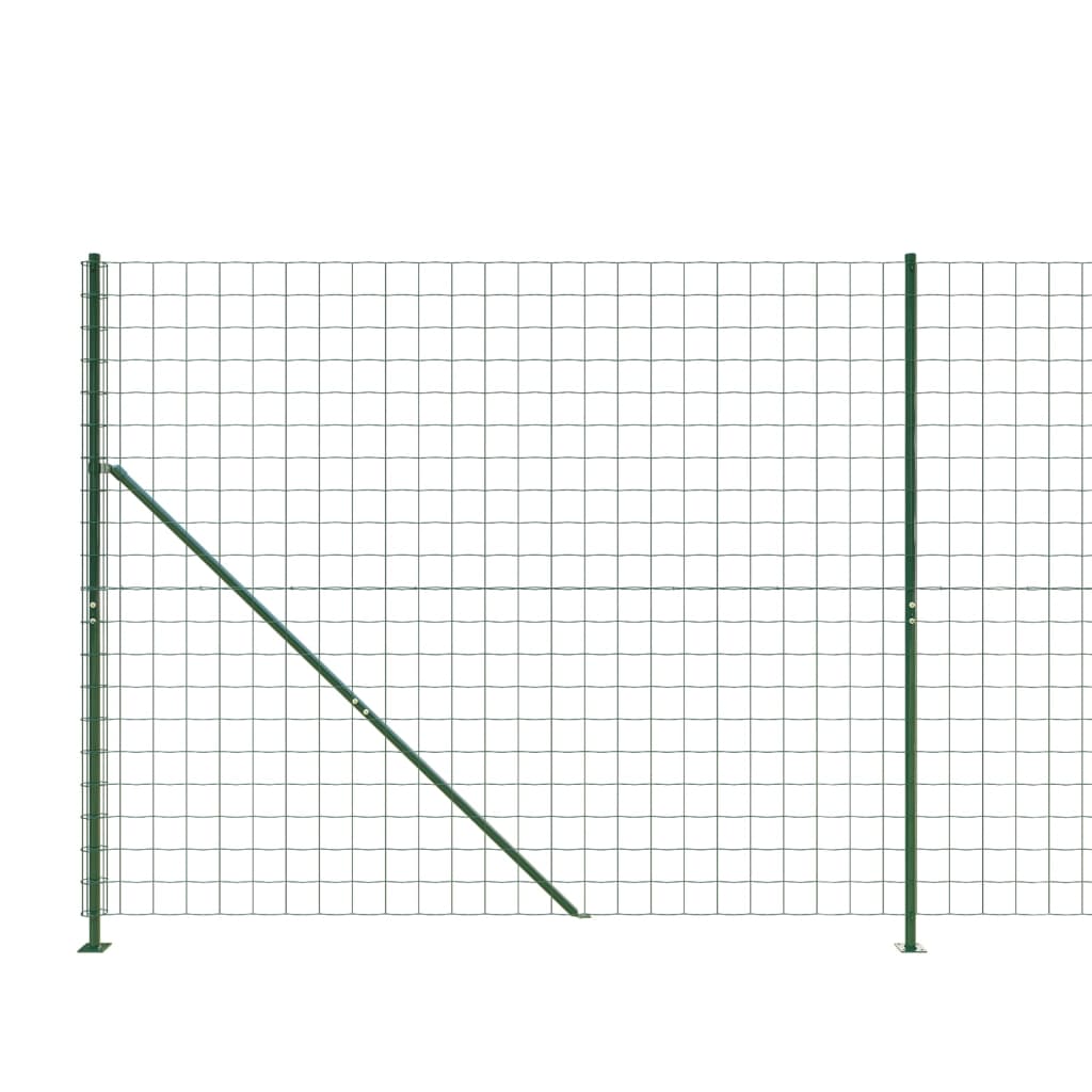 Плетена оградна мрежа с фланец, зелена, 2,2x25 м