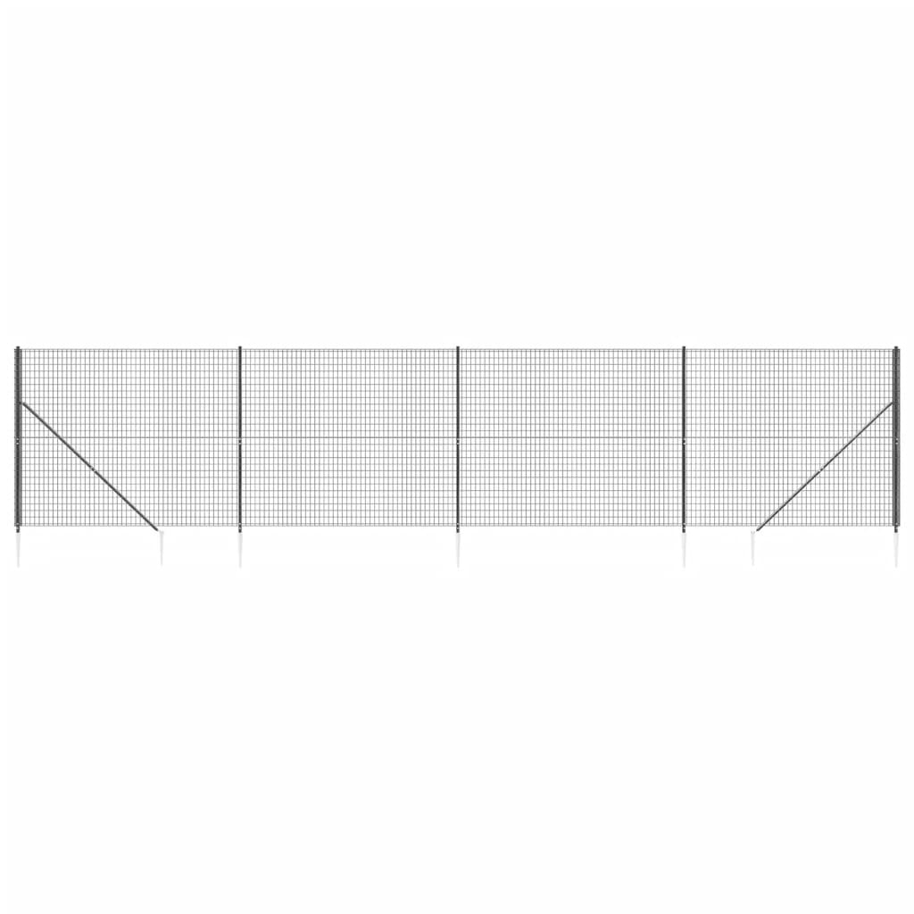 Ограда от телена мрежа с шипове, антрацит, 2,2x10 м