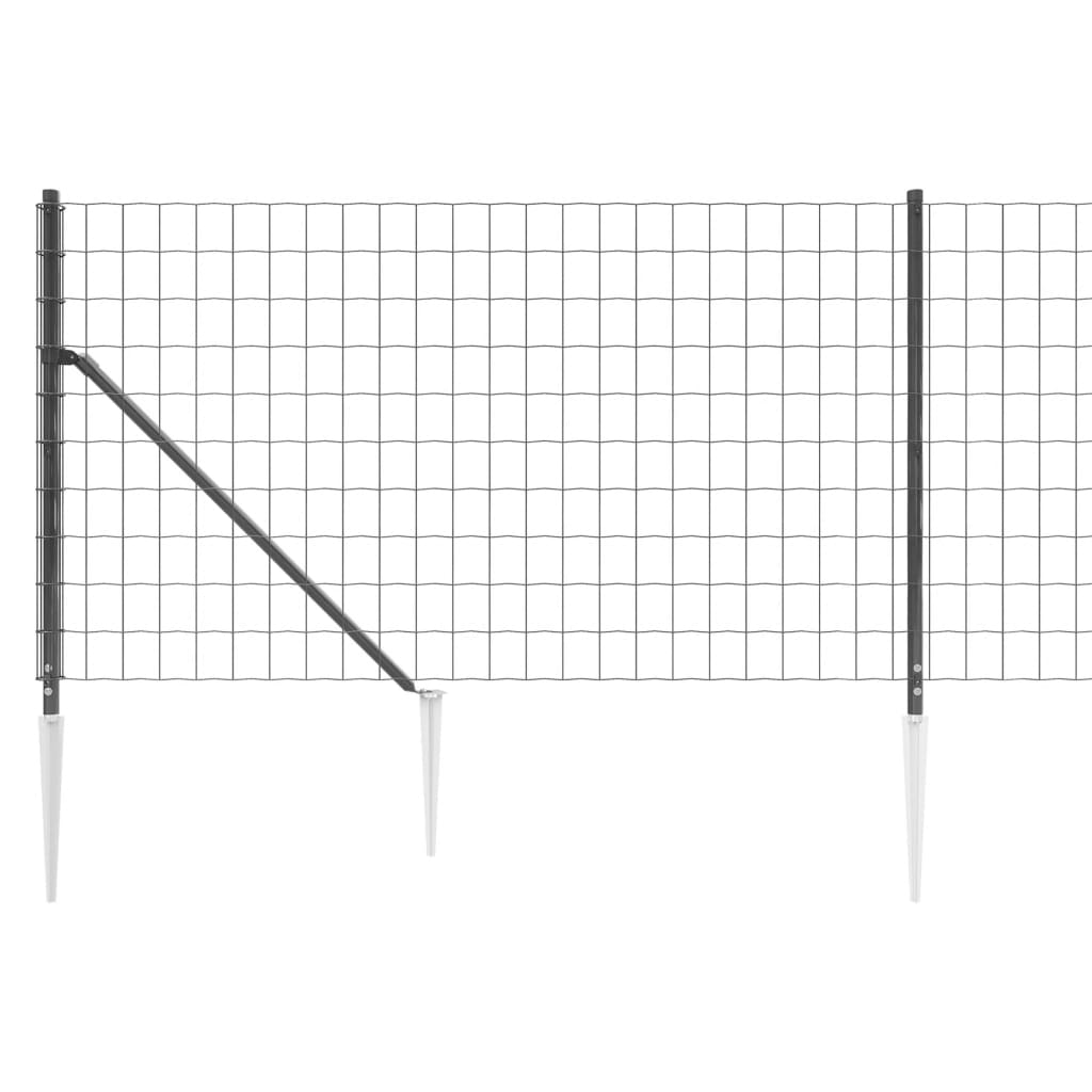 Ограда от телена мрежа с шипове, антрацит, 1,1x10 м
