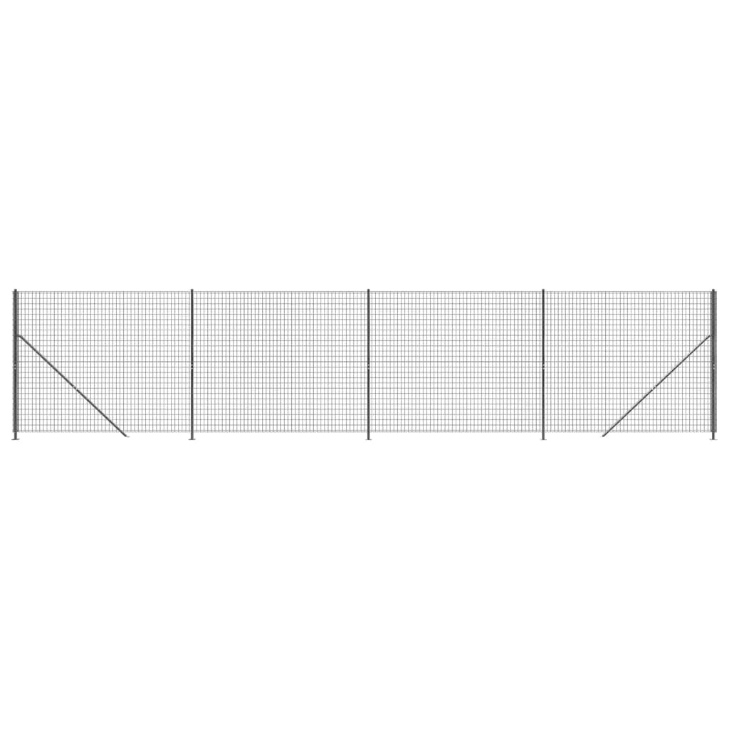 Плетена оградна мрежа с фланец, антрацит, 1,4x10 м