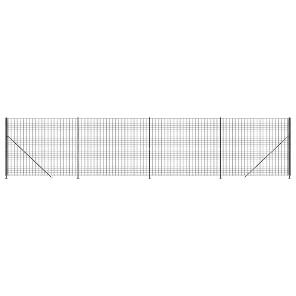 Плетена оградна мрежа с фланец, антрацит, 2x10 м