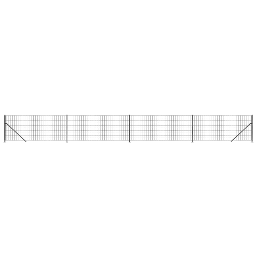 Плетена оградна мрежа с фланец, антрацит, 1x10 м