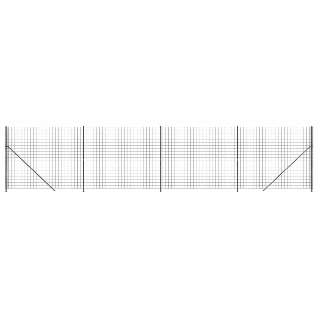 Ограда от телена мрежа с фланец, антрацит, 1,6x10 м