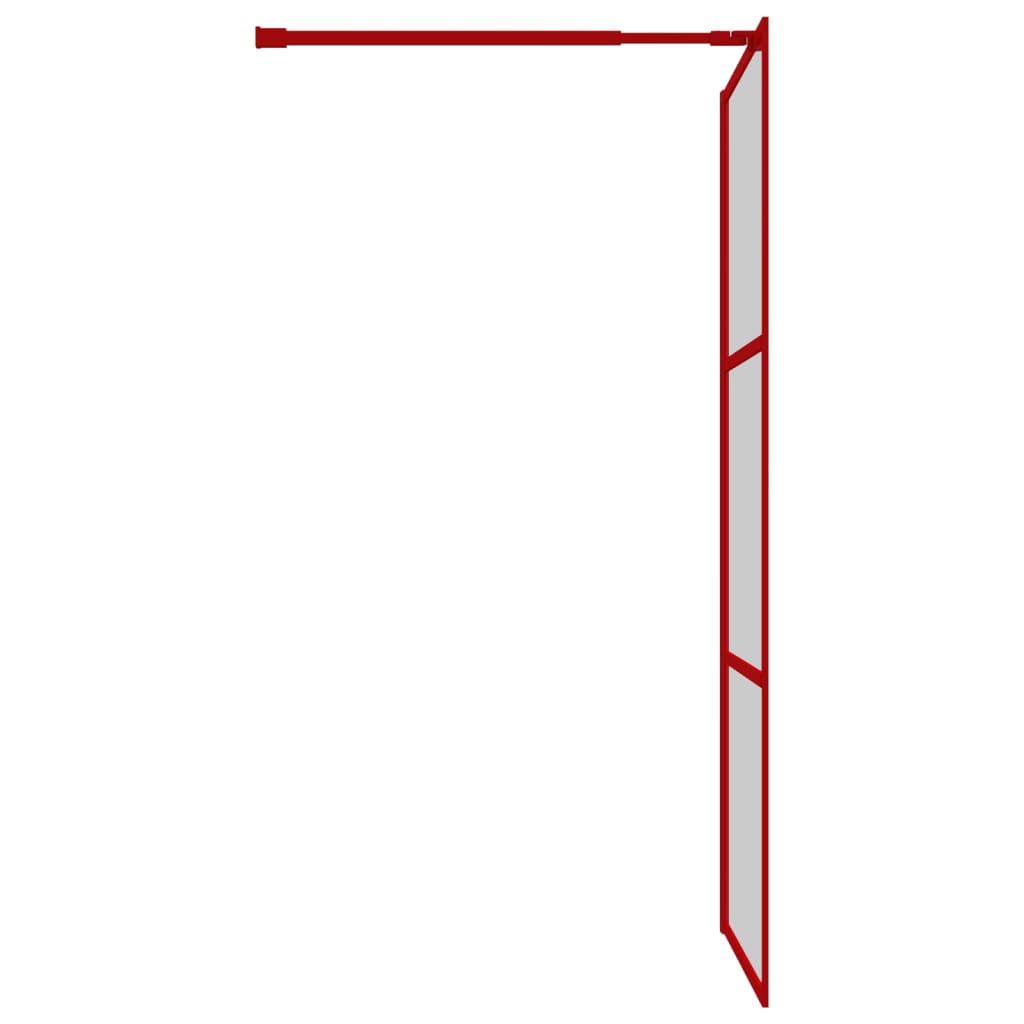 Стена за душ с прозрачно ESG стъкло, червена, 115x195 см