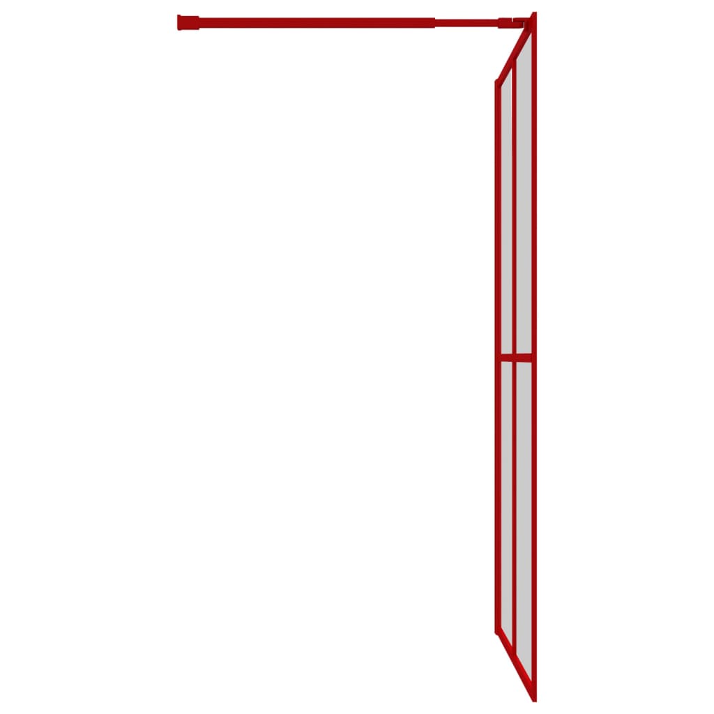 Стена за душ с прозрачно ESG стъкло, червена, 140x195 см