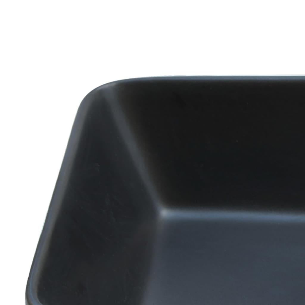 Мивка за плот черен и кафяв правоъгълна 46x35,5x13 см керамика