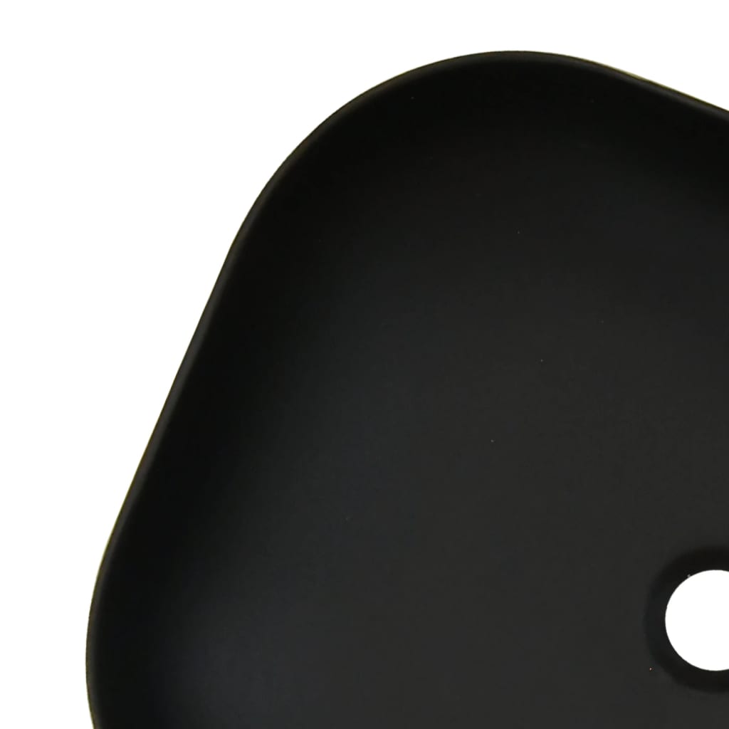 Мивка за плот сив и черен правоъгълна 48x37,5x13,5 см керамика